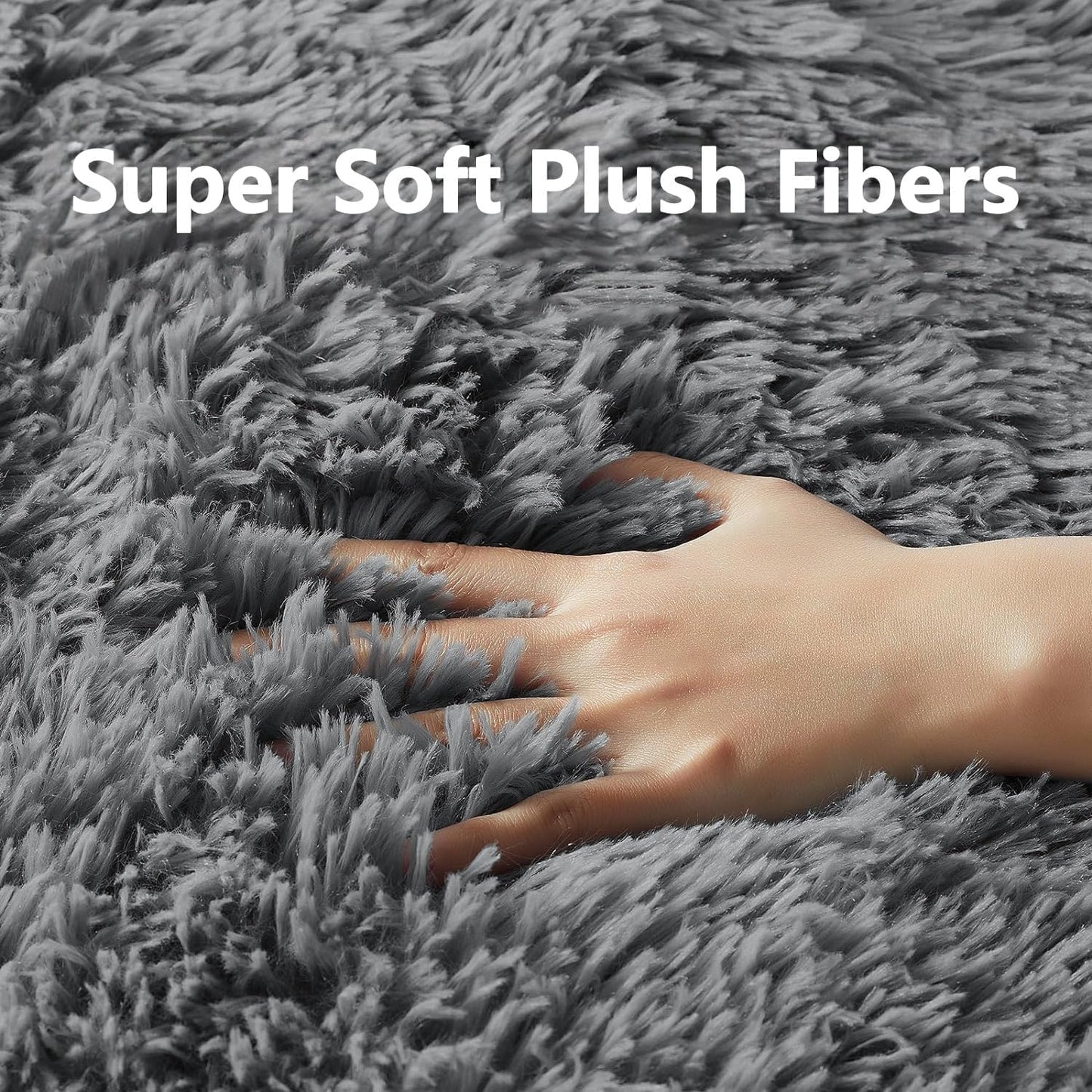 Upgrade 5x8 Rugs for Living Room,Grey Fluffy Carpet Large Fuzzy Plush Shag Comfy Soft, Non-Slip Indoor Floor Carpet,for Kids Boys Girls, Room,Bedroom,Playroom, Home Decor Aesthetic