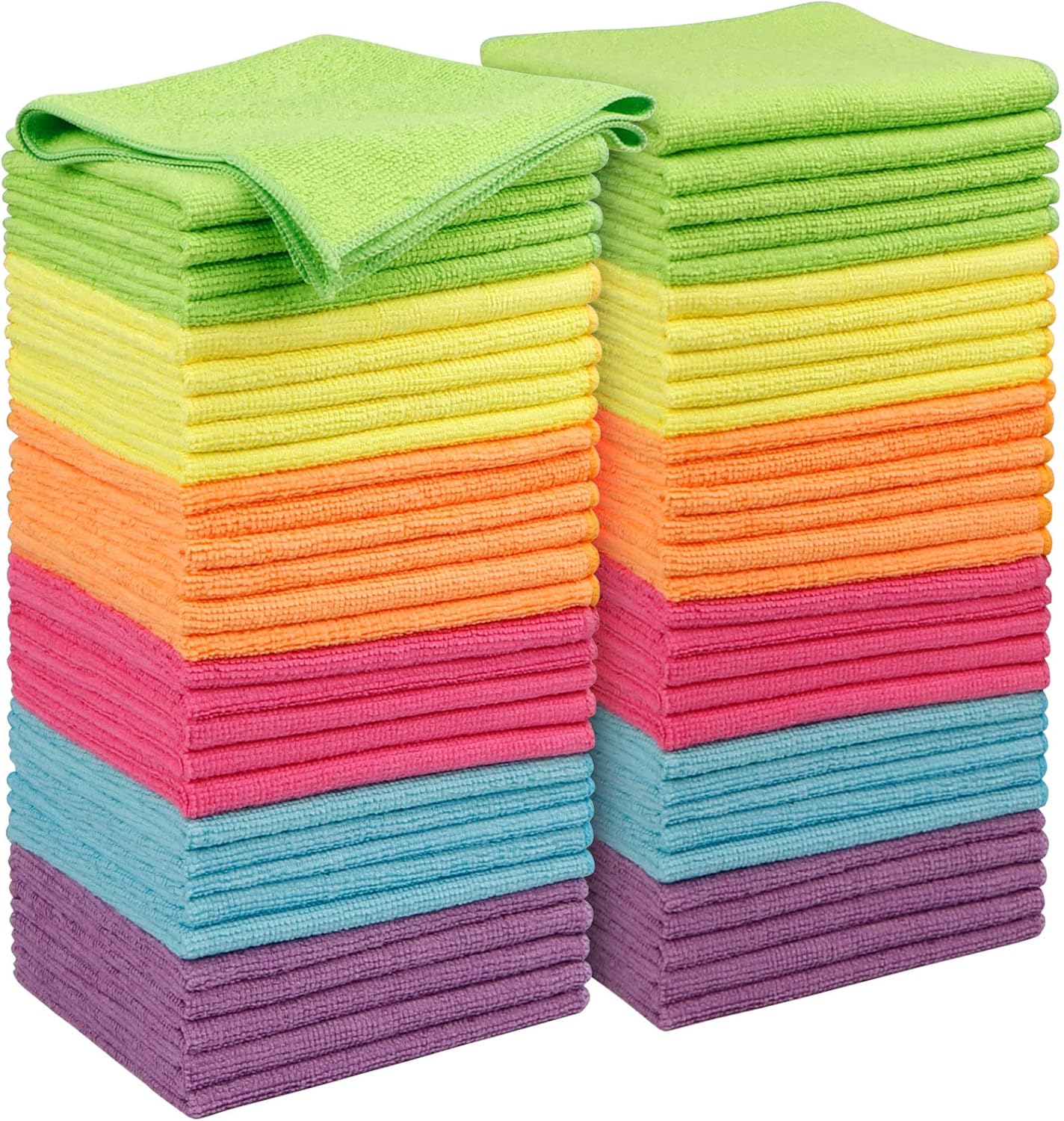Cleaning Cloths Pack of 120, Highly Absorbent Microfiber Cleaning Supplies, Lint Free Cloths for Multiple-use, Powerful Dust Removal Clean Rags for House, Kitchen, Car Care(12x12 inch)