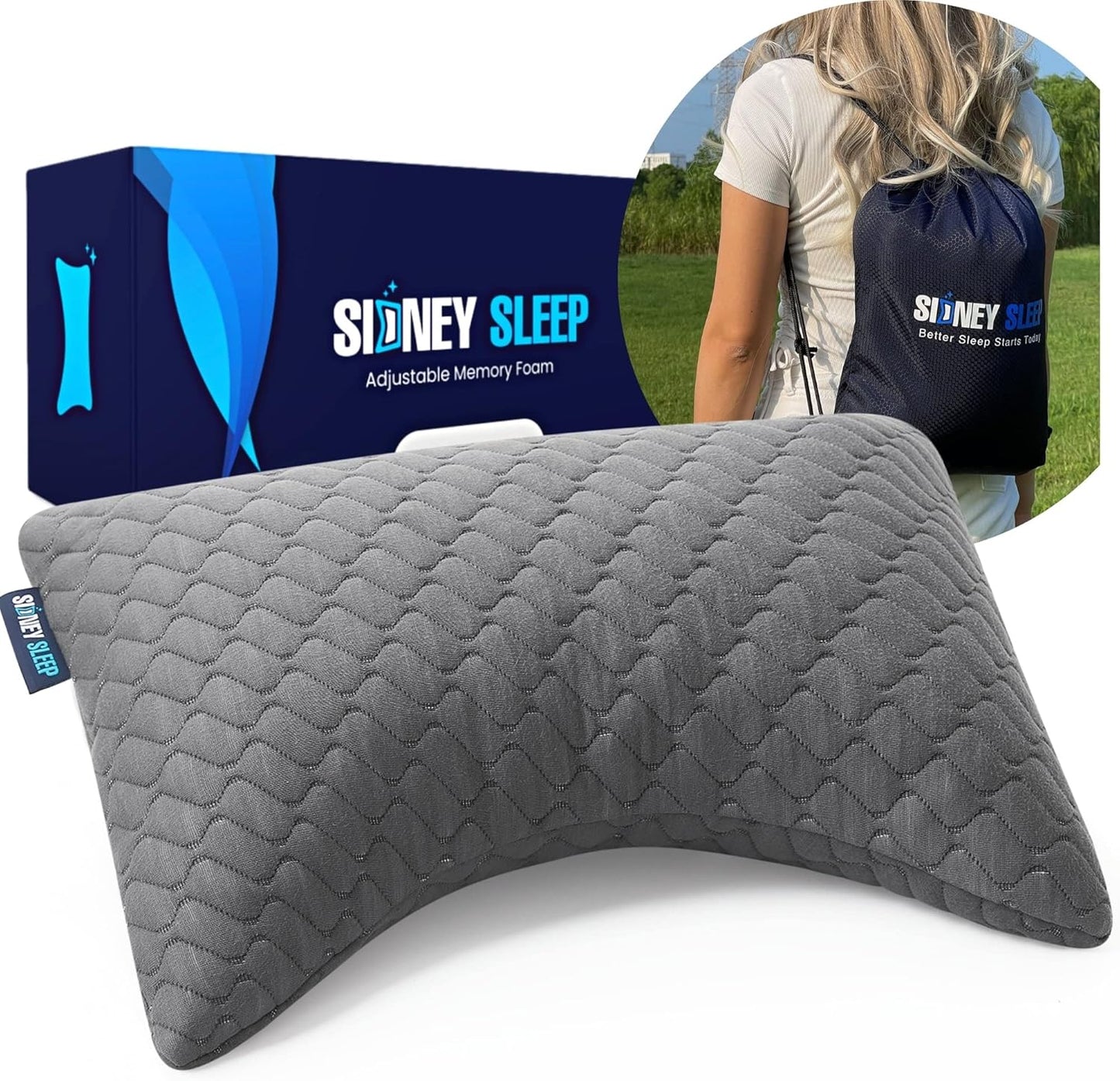 Pillow for Side and Back Sleepers - Comfort for Neck and Shoulder Pain - Adjustable and Customizable Shredded Memory Foam Filling - Queen Size - Additional Foam Fill Included (White)