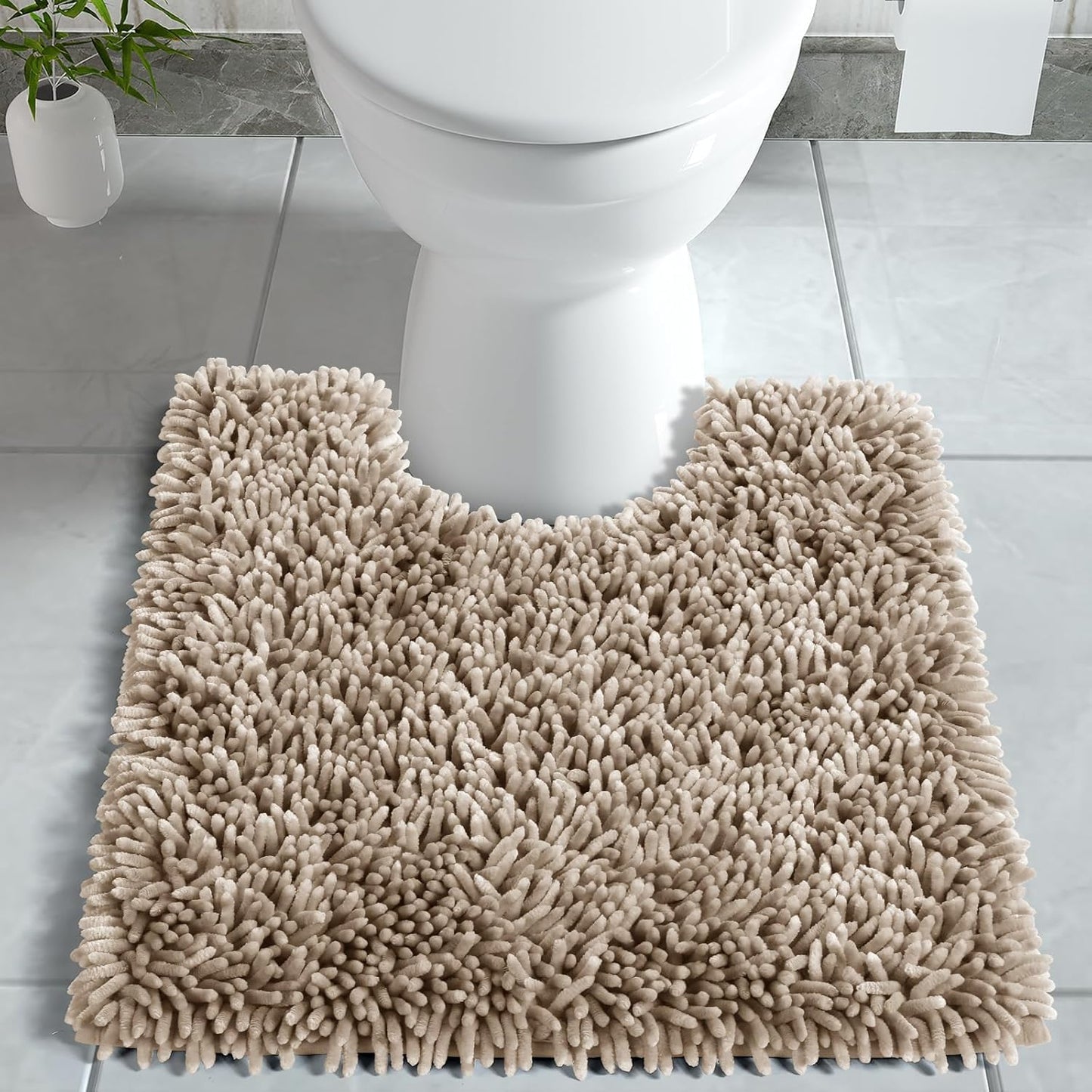 Bath Mats for Bathroom 36 x 24, Soft Shaggy Large Size Water Absorbent Bath Rug, Non-Slip, Machine Washable Quick Dry Shower Rug, Microfiber Thick Mat for Bathroom Floor/Tub, Black