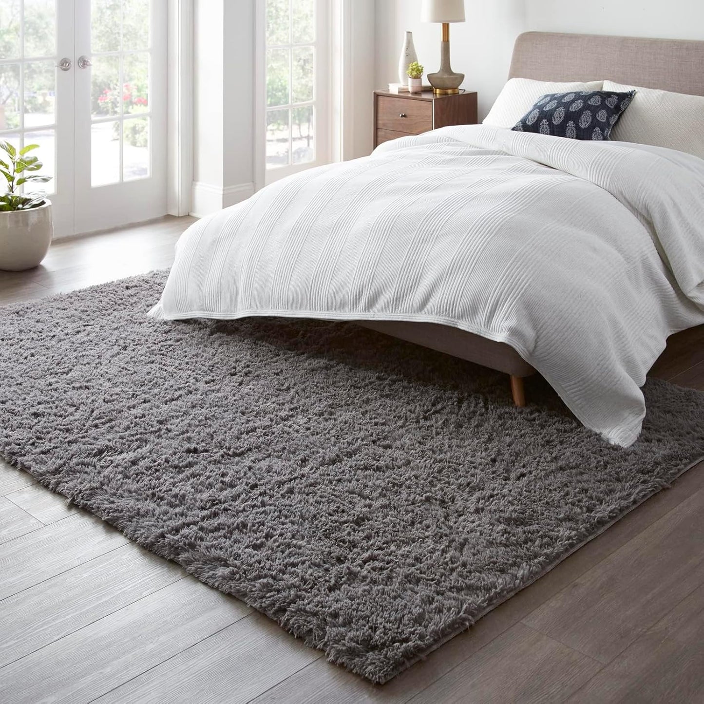 Upgrade 5x8 Rugs for Living Room,Grey Fluffy Carpet Large Fuzzy Plush Shag Comfy Soft, Non-Slip Indoor Floor Carpet,for Kids Boys Girls, Room,Bedroom,Playroom, Home Decor Aesthetic
