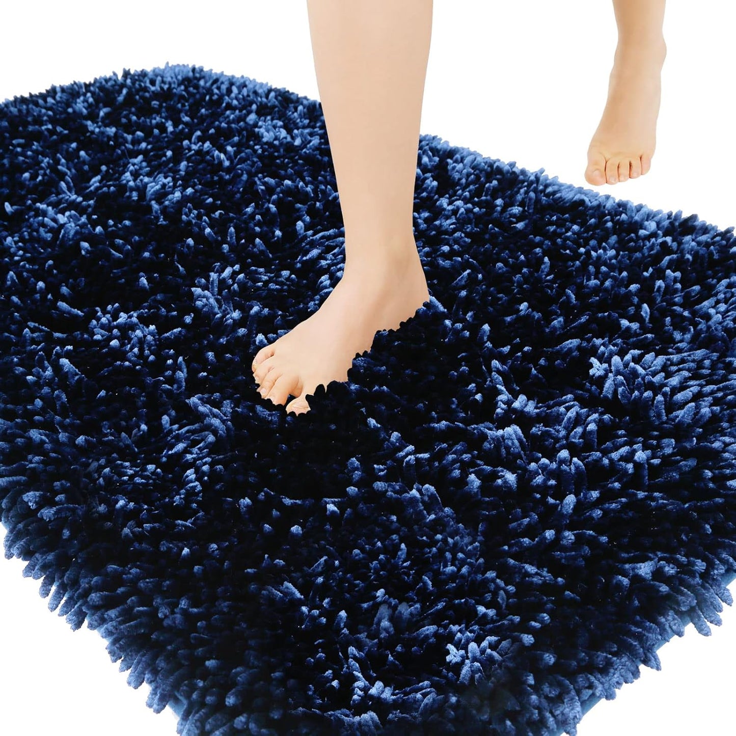 Bath Mats for Bathroom 36 x 24, Soft Shaggy Large Size Water Absorbent Bath Rug, Non-Slip, Machine Washable Quick Dry Shower Rug, Microfiber Thick Mat for Bathroom Floor/Tub, Black