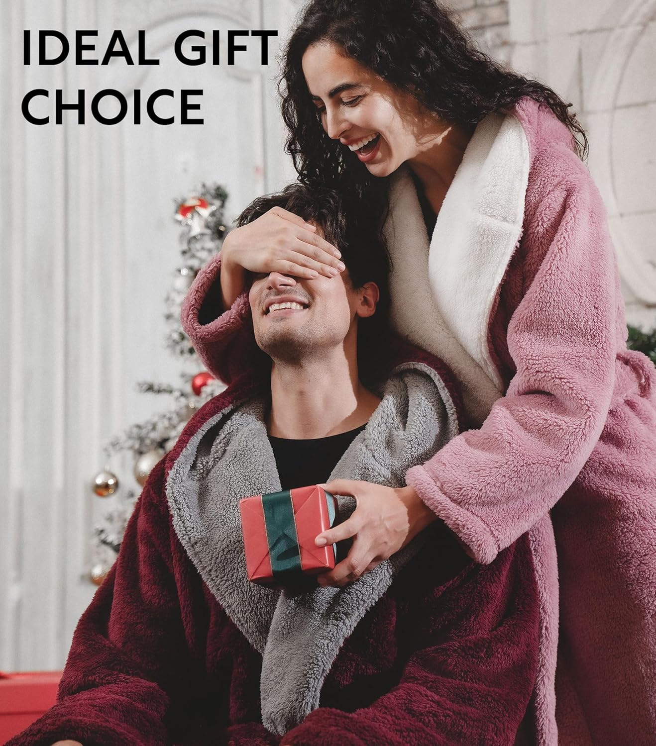 Men's Soft Fleece Plush Robe Full Length Long Bathrobe