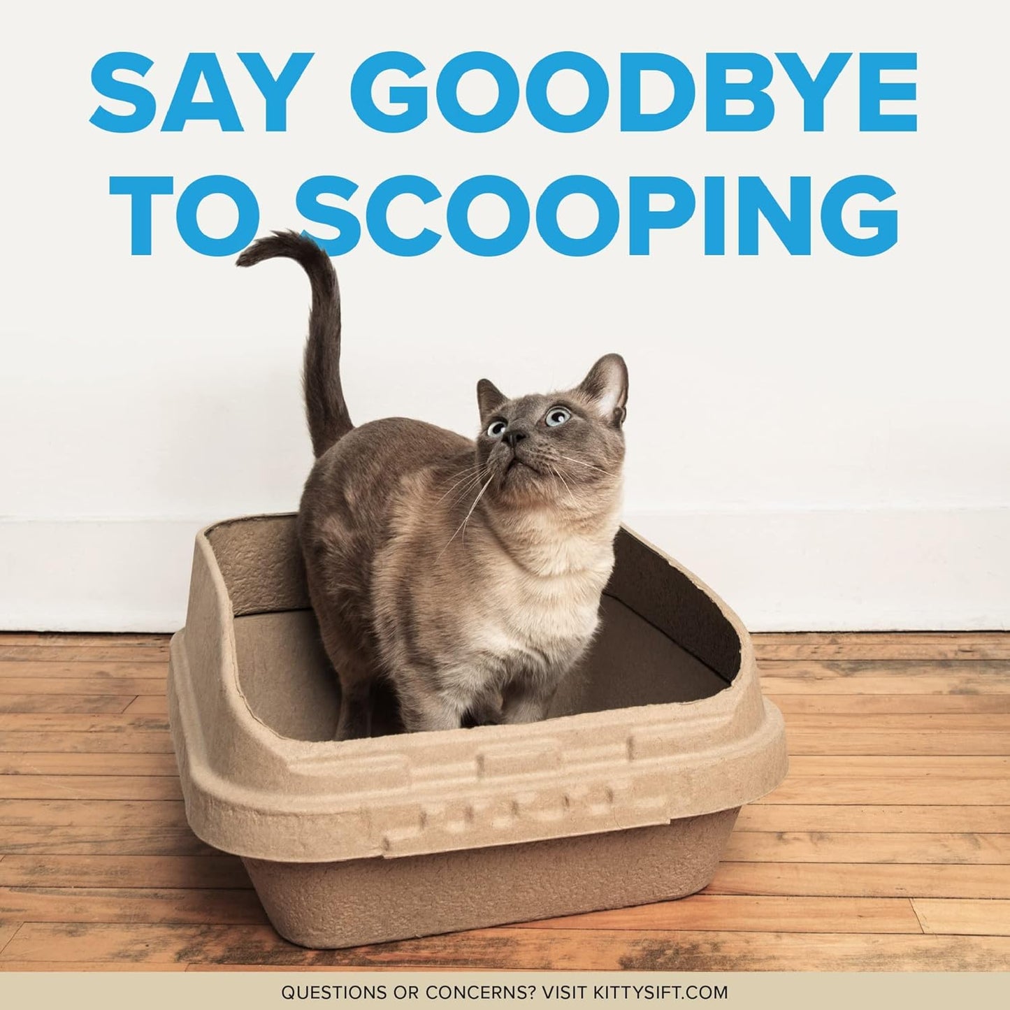 Set of 1 Litter Box & 5 Sifting Liners Sustainable, Clean, Sifting, Disposable Cat Litter Box Kit - Jumbo, 6-Set Kit