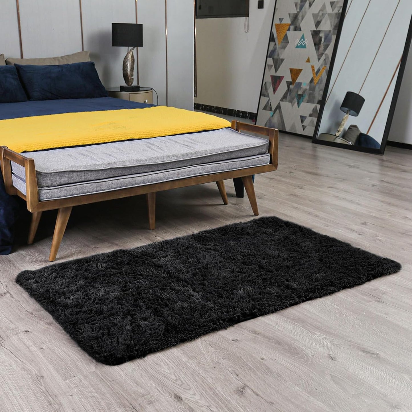 Upgrade 5x8 Rugs for Living Room,Grey Fluffy Carpet Large Fuzzy Plush Shag Comfy Soft, Non-Slip Indoor Floor Carpet,for Kids Boys Girls, Room,Bedroom,Playroom, Home Decor Aesthetic