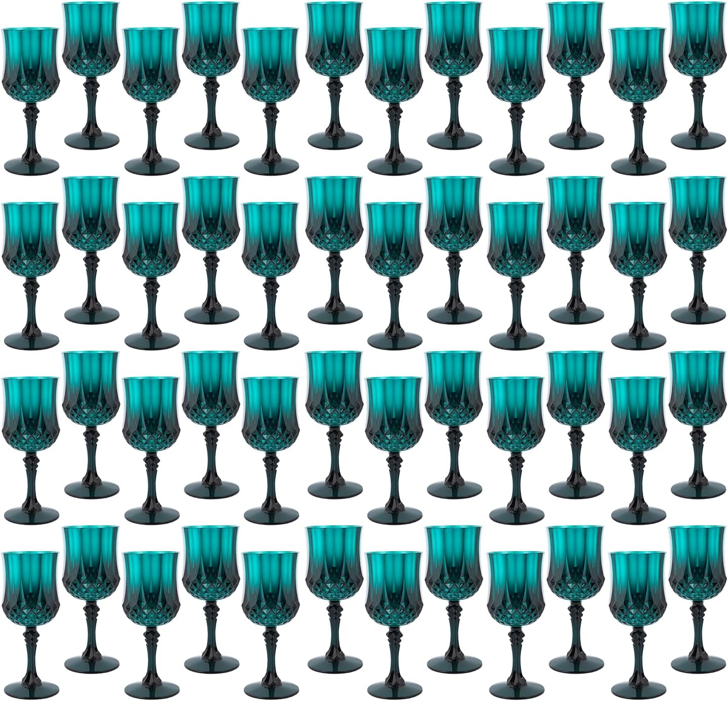Transparent Plastic Wine Glasses,Transparent Plastic Goblets for Parties,Transparent Drinking Glasses for Wedding Reception, Grand Event Party Supplies (24, transparent)