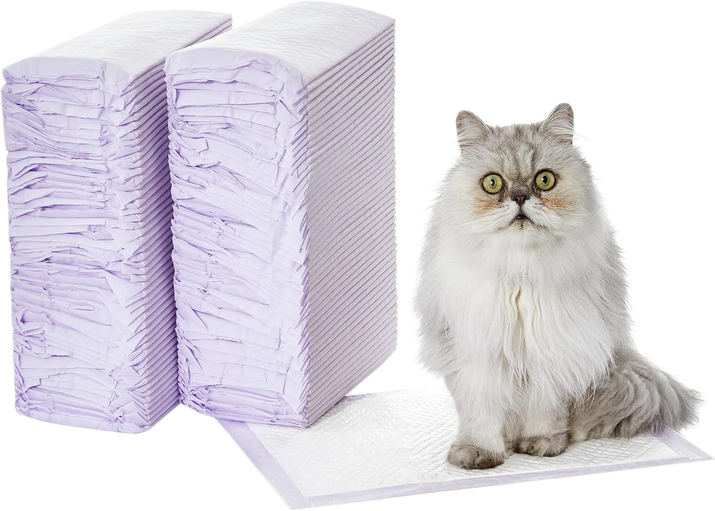 Basics Cat Pad Refills for Litter Box, Unscented, Pack of 40, Polyethylene, Purple and White