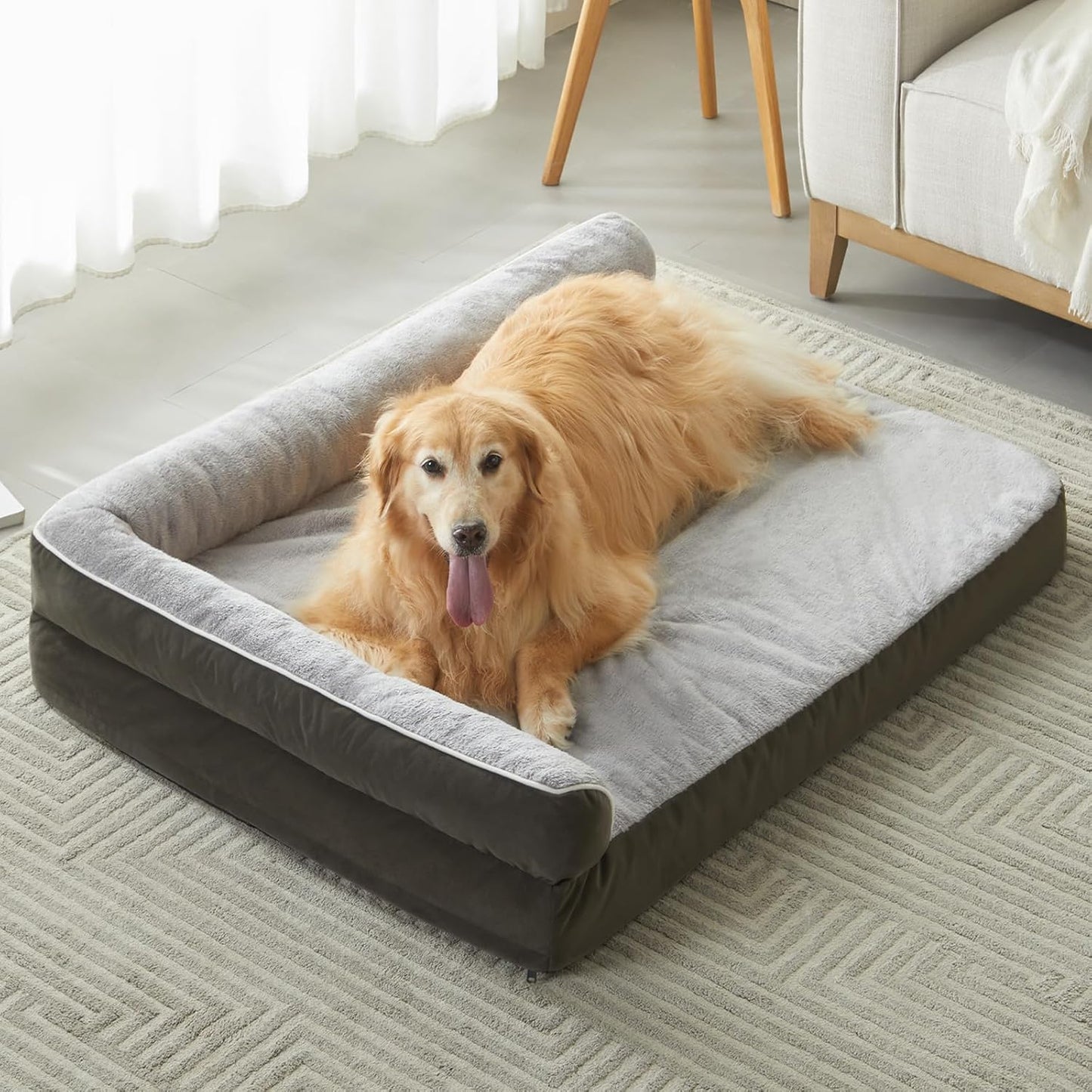 Orthopedic Dog Beds for Large Dogs-Waterproof Sofa Dog Bed with Removable Washable Cover, Large Dog Bed with Waterproof Lining and Nonskid Bottom,Pet Bed for Large Dogs