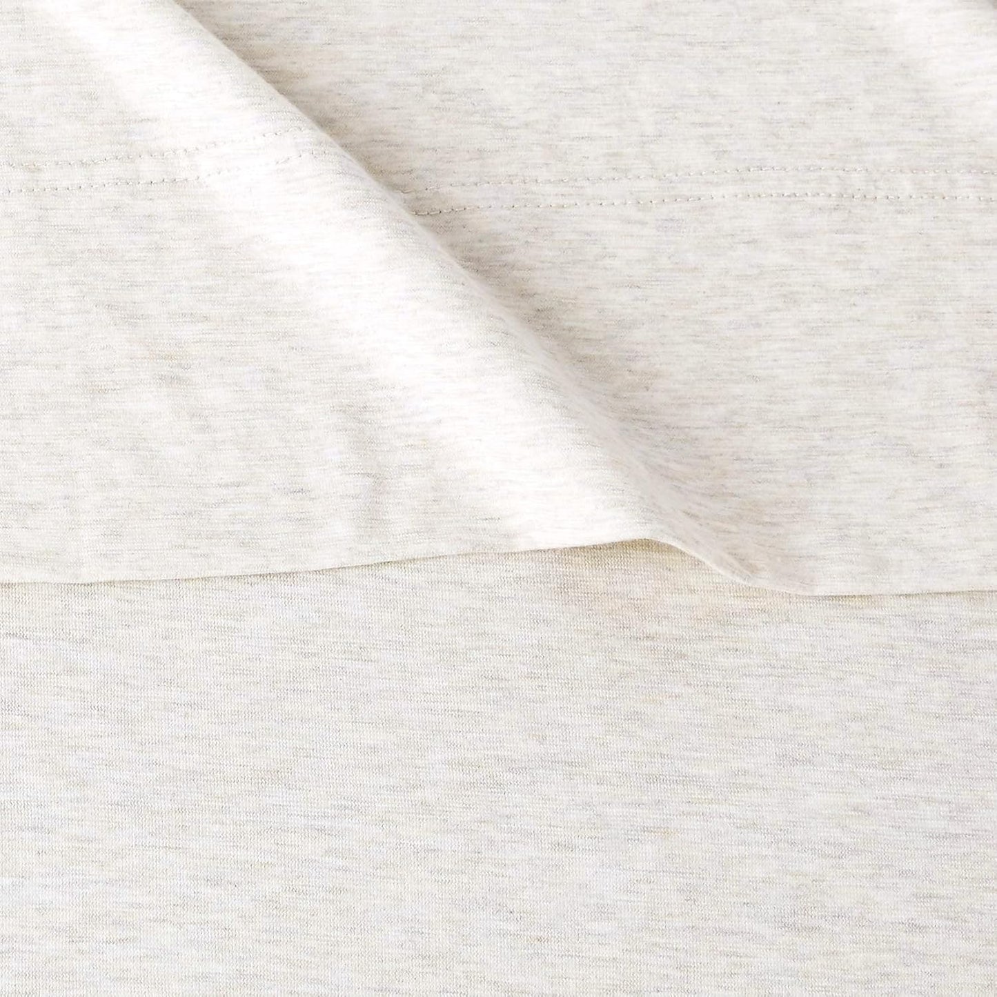 Basics 4 Piece Bed Sheets Set, 100% Cotton Jersey, Includes Super Soft, Flat and Fitted Sheets, Pillowcase, King, Oatmeal, Solid
