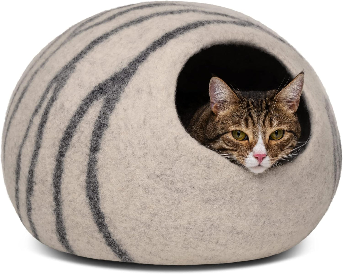 Cat Cave – Premium Felt Cat Bed for Indoor Cats, Handmade 100% Merino Wool (Vivid Shades) (Medium, Tucson Sunset)