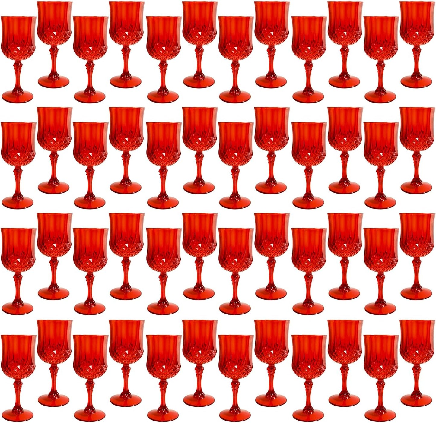 Transparent Plastic Wine Glasses,Transparent Plastic Goblets for Parties,Transparent Drinking Glasses for Wedding Reception, Grand Event Party Supplies (24, transparent)
