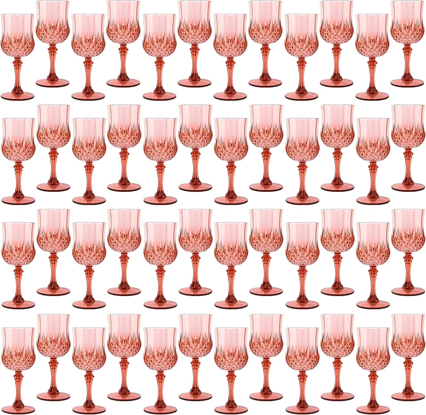 Transparent Plastic Wine Glasses,Transparent Plastic Goblets for Parties,Transparent Drinking Glasses for Wedding Reception, Grand Event Party Supplies (24, transparent)