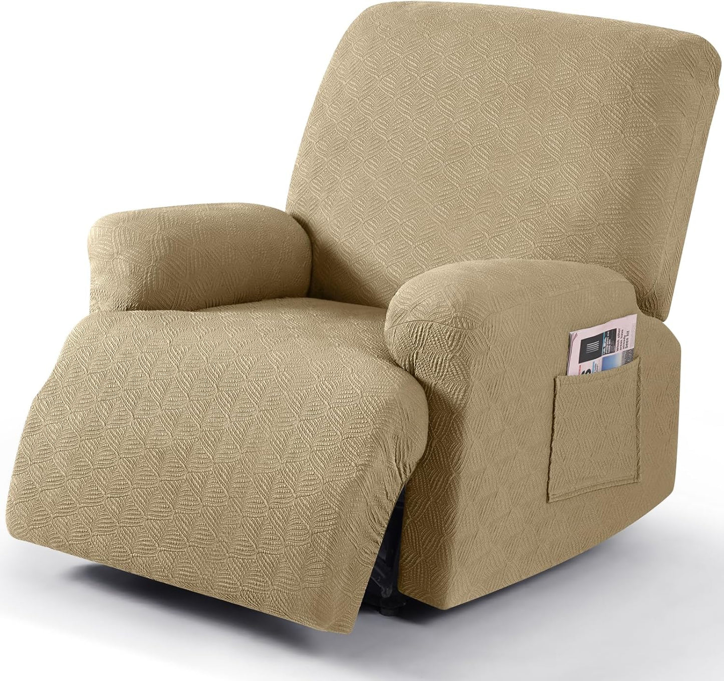 Recliner Covers Recliner Chair Covers Reclining Couch Covers Sofa Slipcovers Stretch Soft Washable (Single-Seater, Cream)