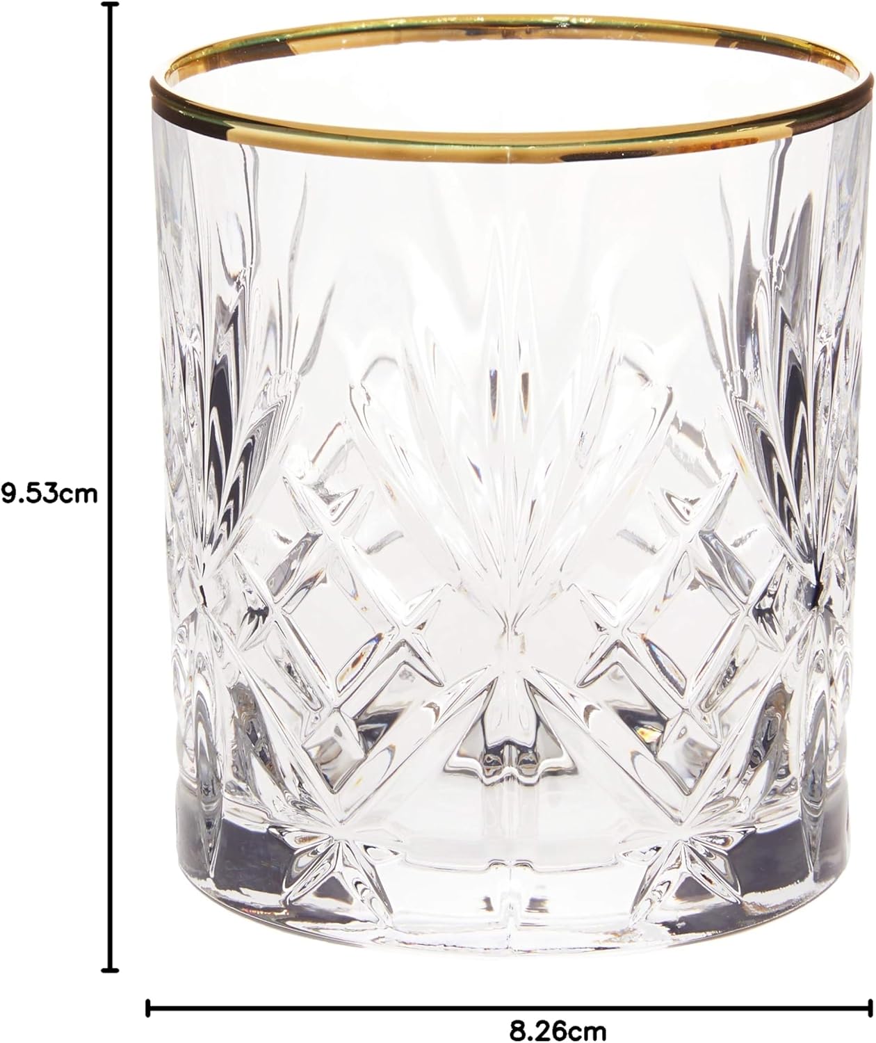 Crystal White Wine Glass with Gold Band Design, Set of 4,6 fl oz