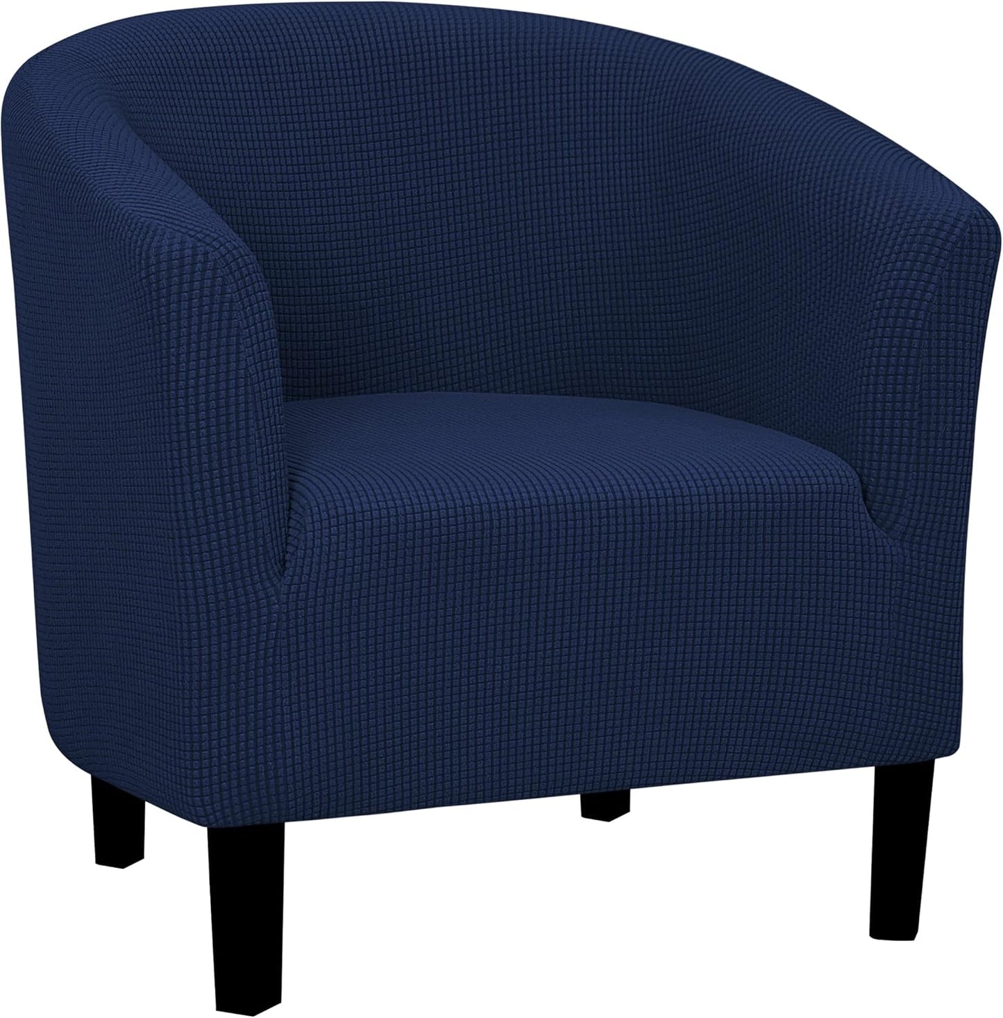 Stretch Club Armchair Slipcover 1 Piece Barrel Tub Sofa Cover Furniture Protector Jacquard Couch Cover Black