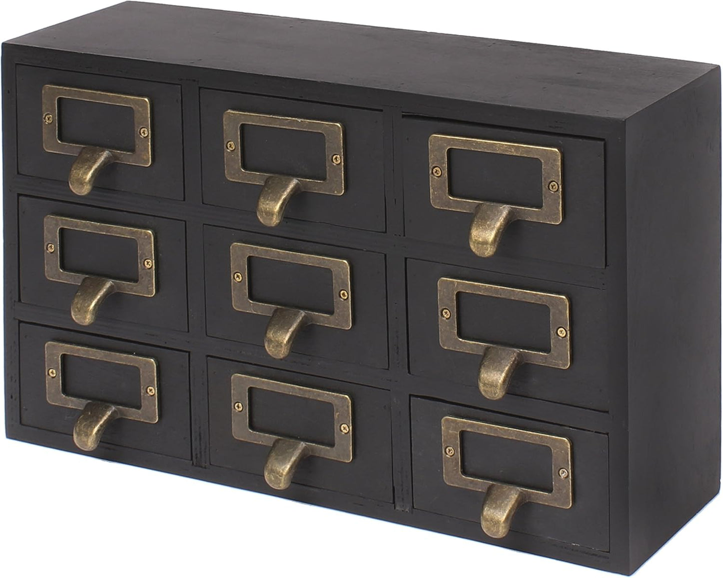 Wood Desk Drawer Set, 9 Drawers, Rustic Brown