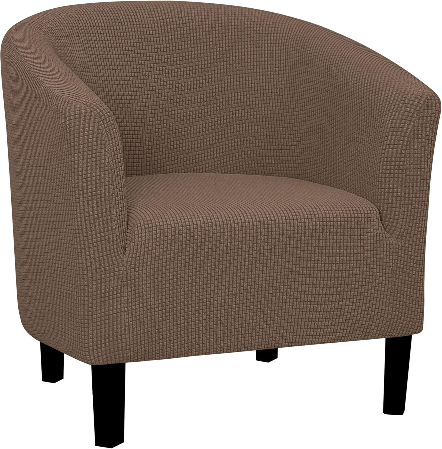 Stretch Club Armchair Slipcover 1 Piece Barrel Tub Sofa Cover Furniture Protector Jacquard Couch Cover Black