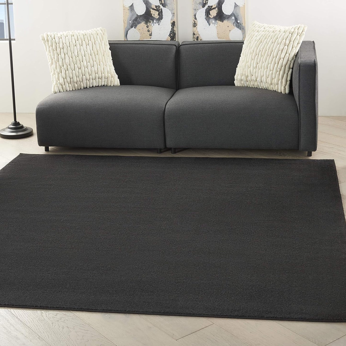 Lndoor/Outdoor Ivory Beige 8' x 10' Area Rug, Easy Cleaning, Non Shedding, Bed Room, Living Room, Dining Room, Backyard, Deck, Patio (8x10)