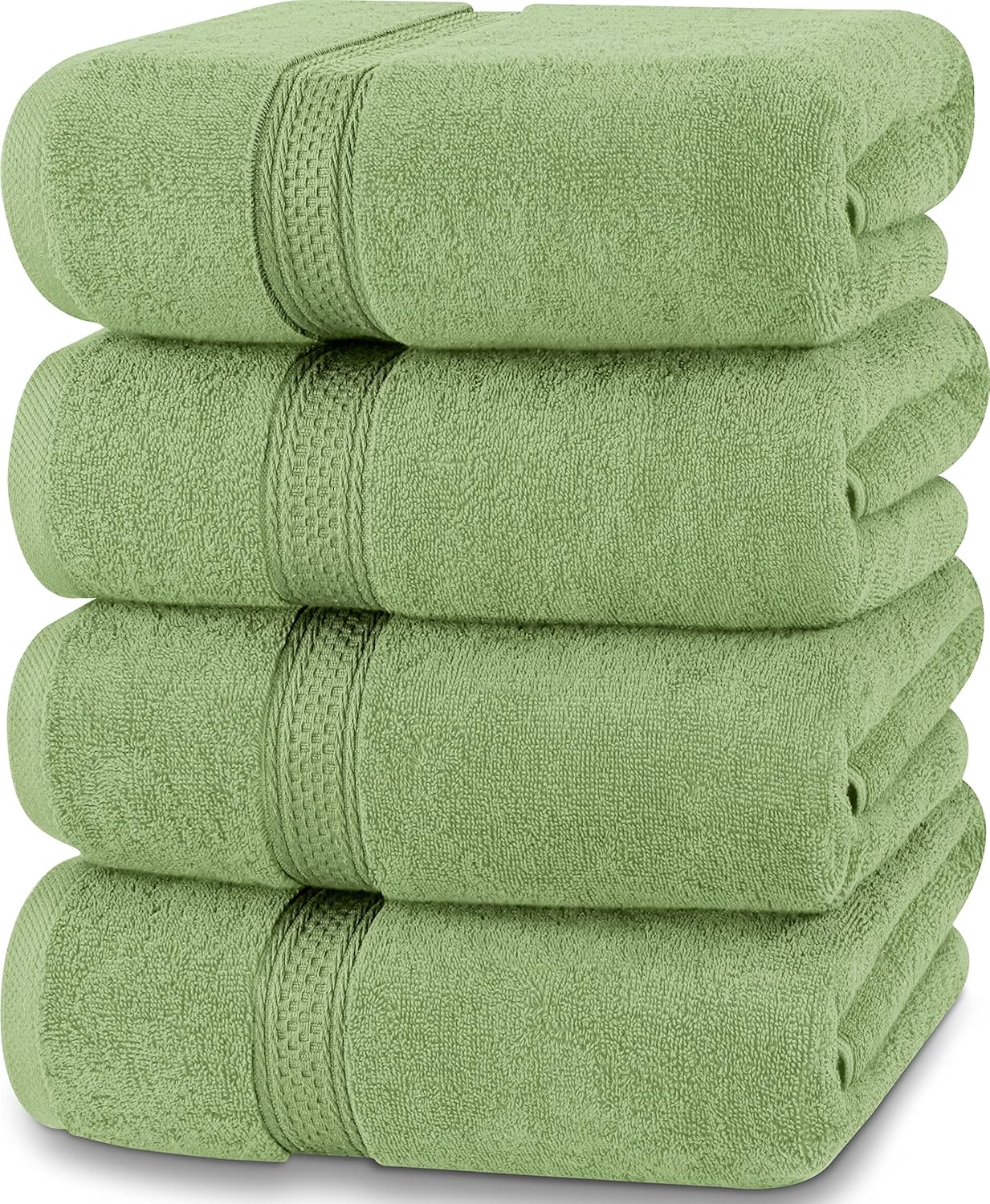 4 Pack Premium Bath Towels Set, (27 x 54 Inches) 100% Ring Spun Cotton 600GSM, Lightweight and Highly Absorbent Quick Drying Towels, Perfect for Daily Use (Grey)