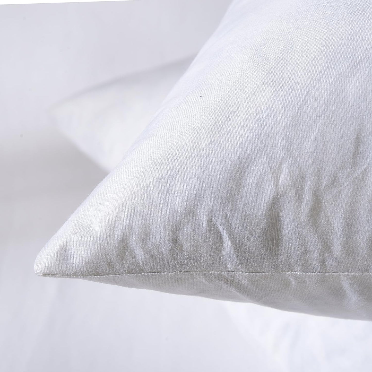 22x22 Decorative Throw Pillow Inserts-Down Feather Pillow Inserts-Square-Cotton Fabric-Set of 2-White.