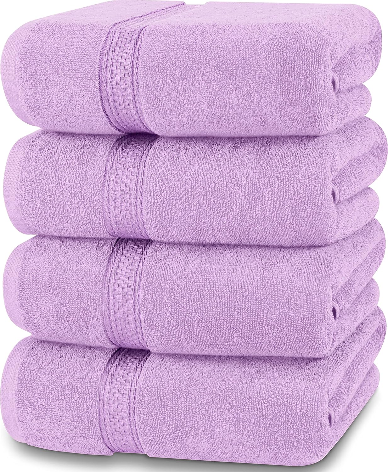 4 Pack Premium Bath Towels Set, (27 x 54 Inches) 100% Ring Spun Cotton 600GSM, Lightweight and Highly Absorbent Quick Drying Towels, Perfect for Daily Use (Grey)