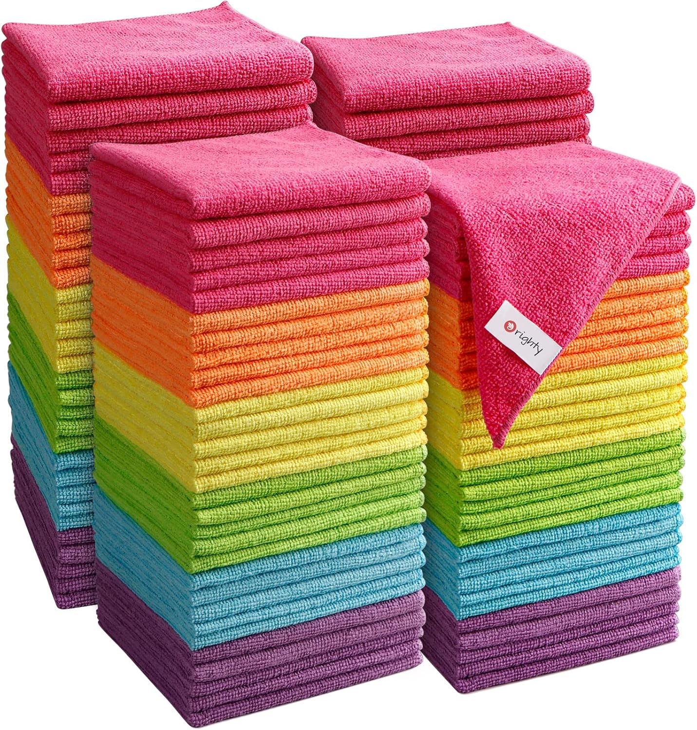 Cleaning Cloths Pack of 120, Highly Absorbent Microfiber Cleaning Supplies, Lint Free Cloths for Multiple-use, Powerful Dust Removal Clean Rags for House, Kitchen, Car Care(12x12 inch)