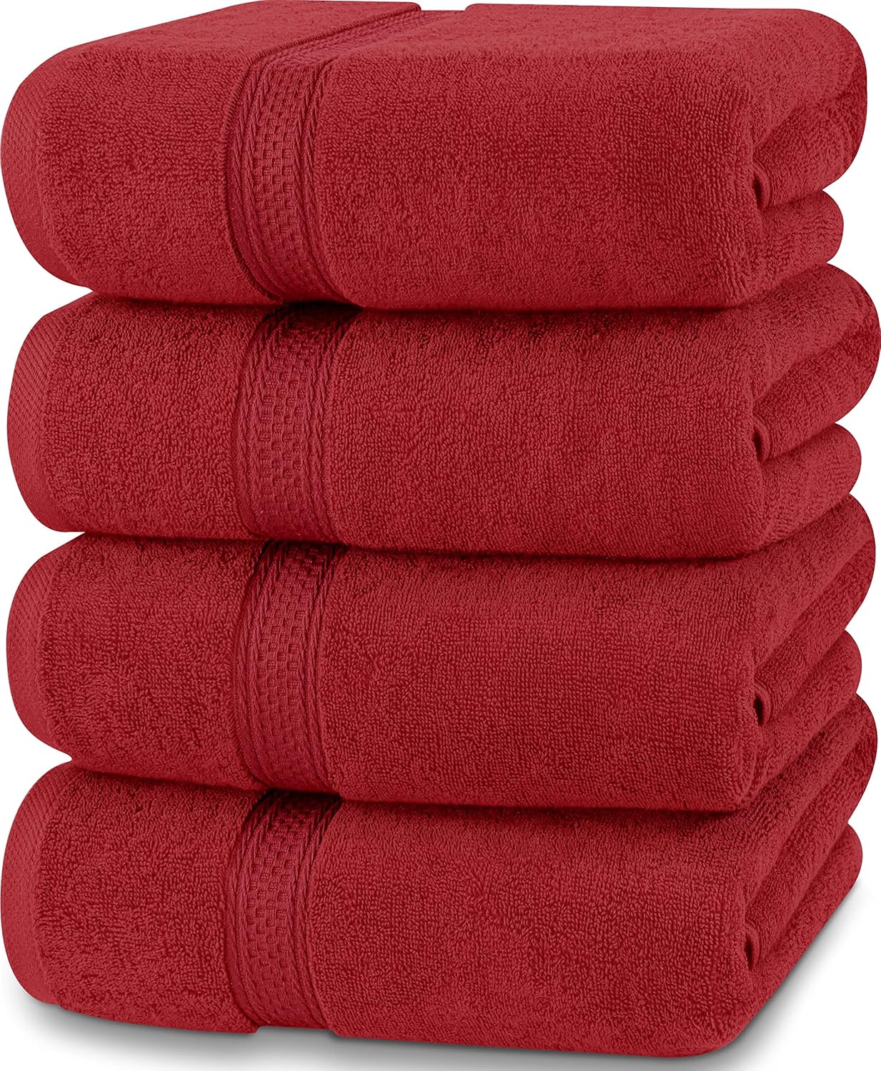 4 Pack Premium Bath Towels Set, (27 x 54 Inches) 100% Ring Spun Cotton 600GSM, Lightweight and Highly Absorbent Quick Drying Towels, Perfect for Daily Use (Grey)