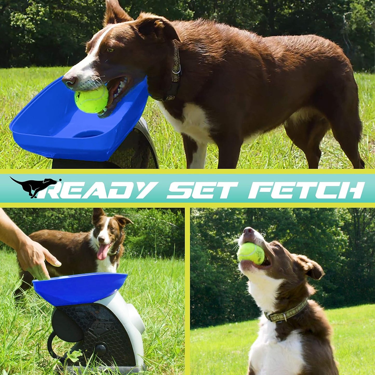 Fetch Automatic Tennis Ball Launcher Dog Toy - Electronic Thrower for Fetch + Playtime - Launches up to 40 Feet - Official Size