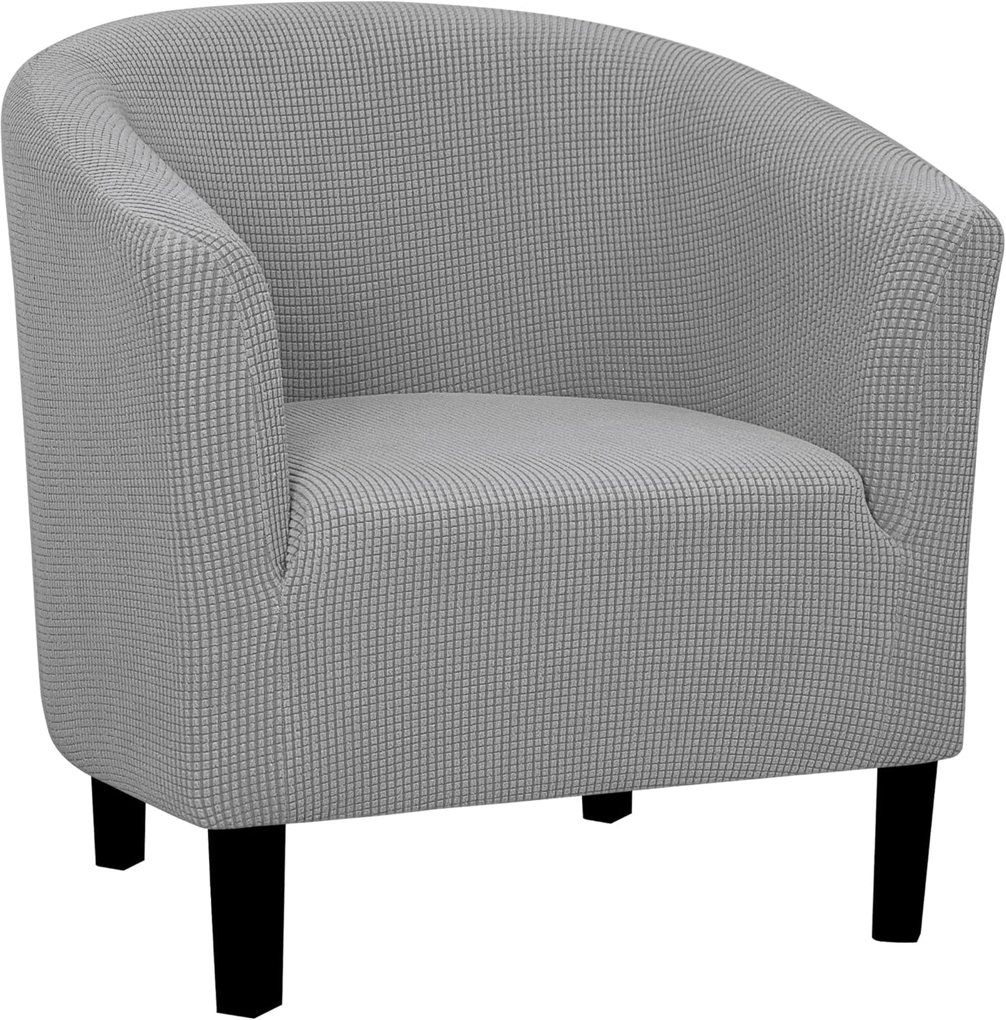 Stretch Club Armchair Slipcover 1 Piece Barrel Tub Sofa Cover Furniture Protector Jacquard Couch Cover Black