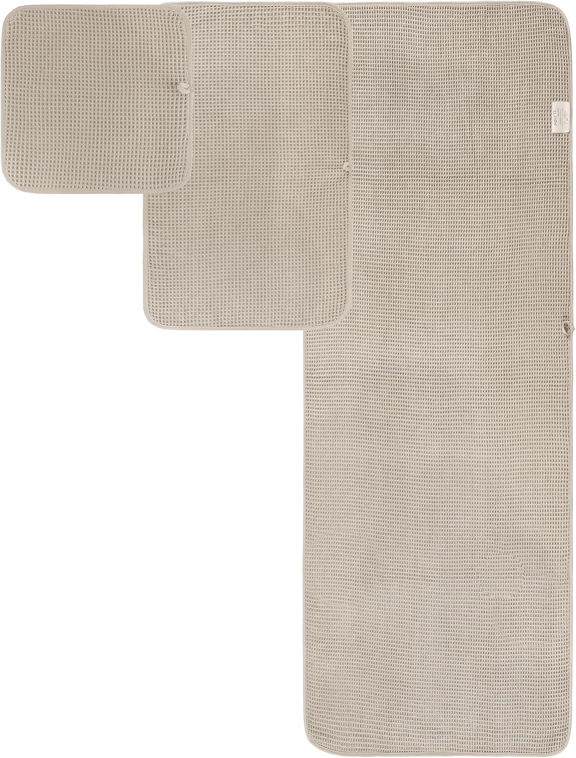 Oversize, 60 x 30 in., Quick Dry Lint Free Microfiber Bath Towel Set, 6 Piece (Beige, Waffle Weave)