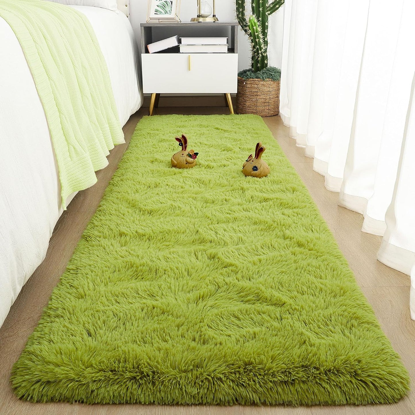 Area Rugs 8x10 for Living Room, Super Soft Fluffy Rugs for Bedroom, Modern Shaggy Rug Fuzzy Carpets for Kids, Plush Indoor Nursery Home Decor Rug with Non-Slip Bottom, Black