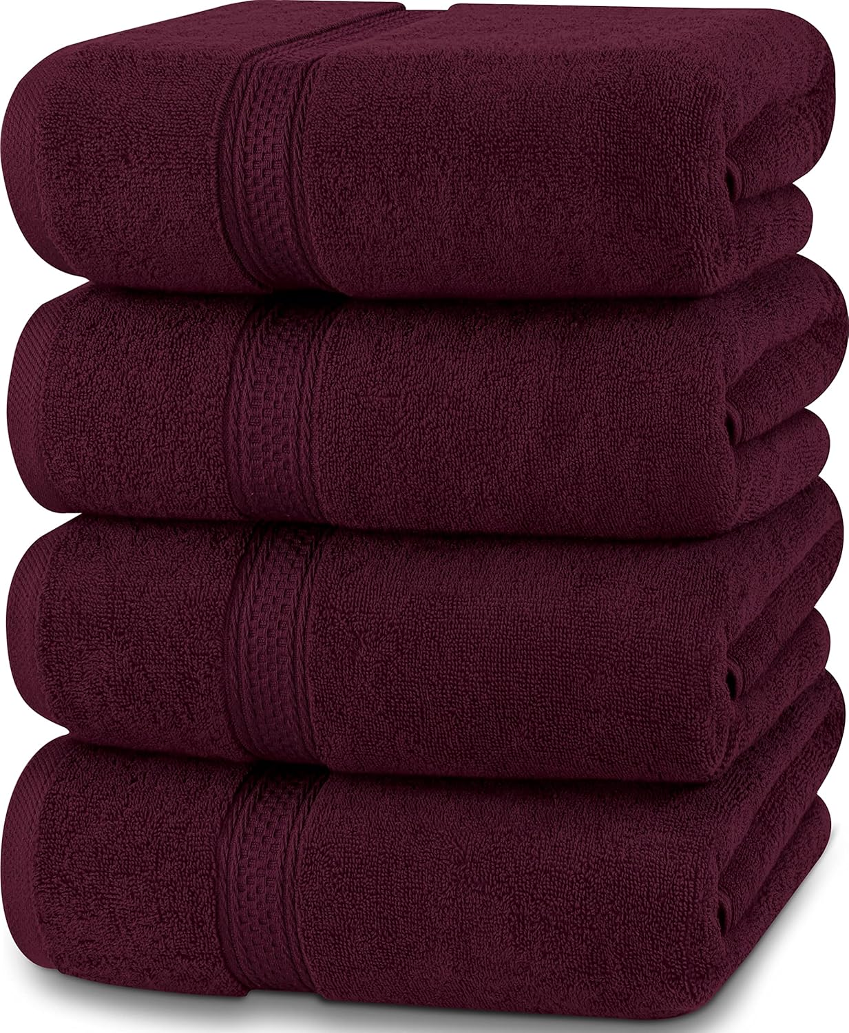 4 Pack Premium Bath Towels Set, (27 x 54 Inches) 100% Ring Spun Cotton 600GSM, Lightweight and Highly Absorbent Quick Drying Towels, Perfect for Daily Use (Grey)