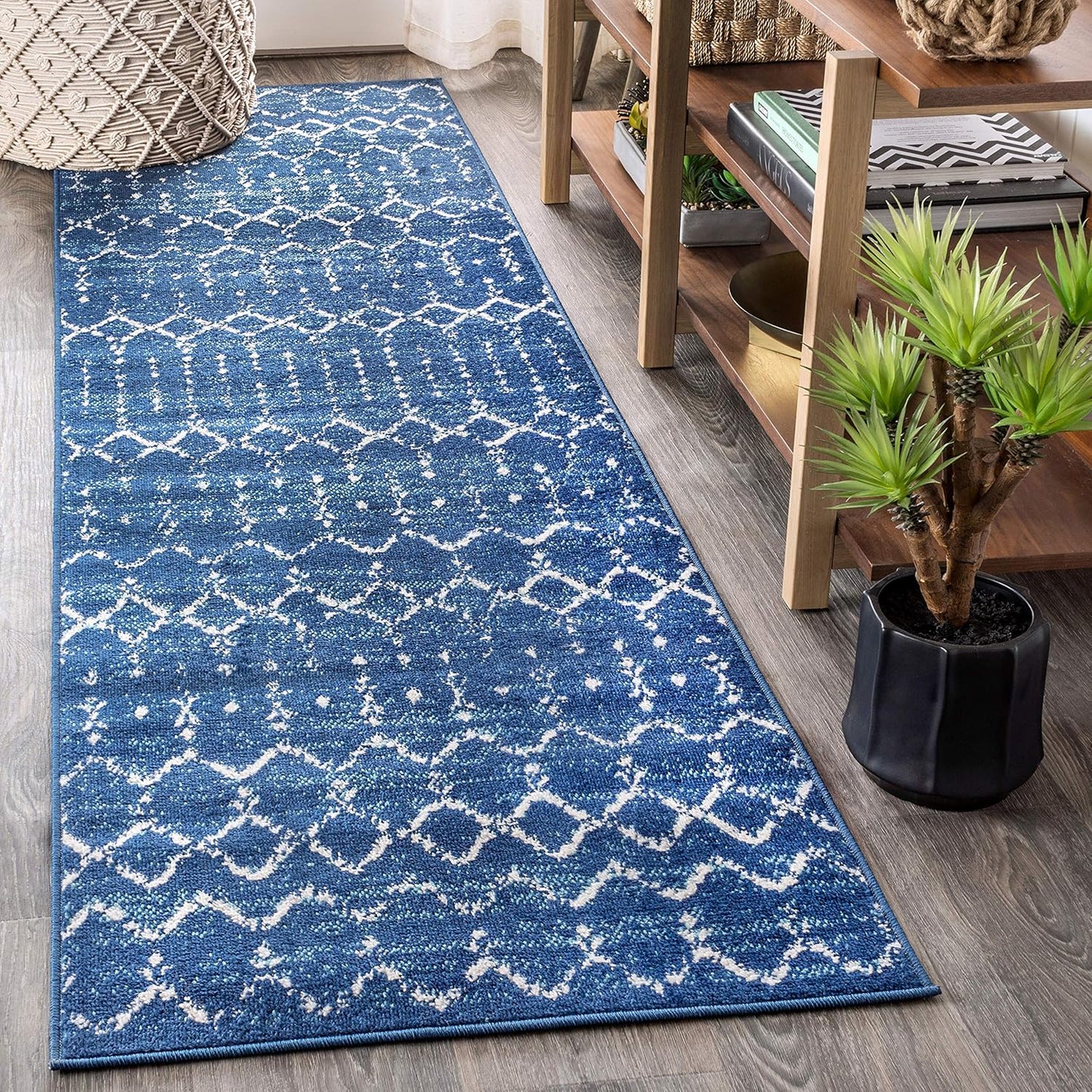 MOH101B-8 Moroccan Hype Boho Vintage Diamond 8 ft. x 10 ft. Area-Rug, Bohemian, Southwestern, Casual, Transitional, Pet Friendly, Non Shedding, Stain Resistant, Easy-Cleaning, Cream/Gray