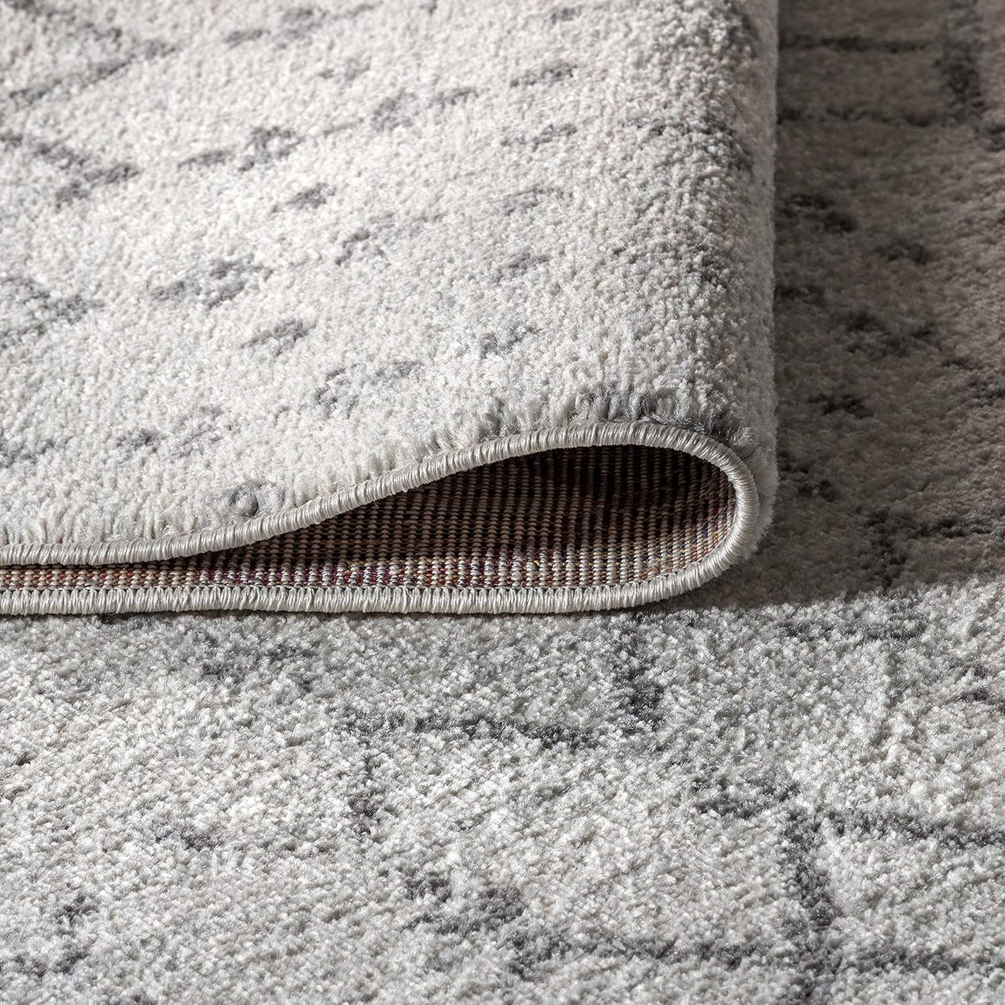 MOH101B-8 Moroccan Hype Boho Vintage Diamond 8 ft. x 10 ft. Area-Rug, Bohemian, Southwestern, Casual, Transitional, Pet Friendly, Non Shedding, Stain Resistant, Easy-Cleaning, Cream/Gray