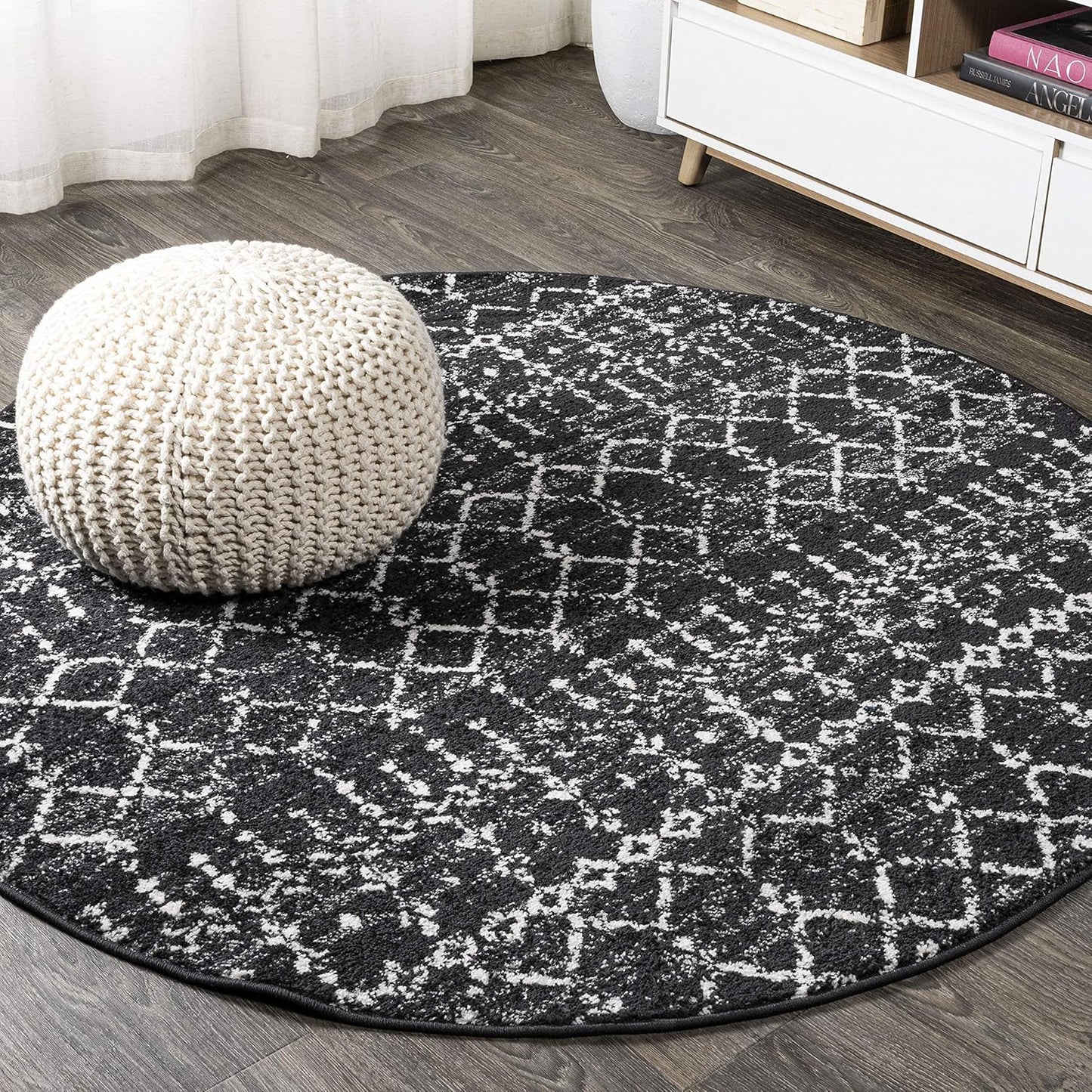MOH101B-8 Moroccan Hype Boho Vintage Diamond 8 ft. x 10 ft. Area-Rug, Bohemian, Southwestern, Casual, Transitional, Pet Friendly, Non Shedding, Stain Resistant, Easy-Cleaning, Cream/Gray