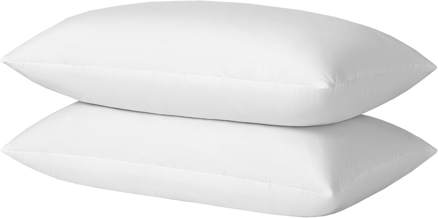 22x22 Decorative Throw Pillow Inserts-Down Feather Pillow Inserts-Square-Cotton Fabric-Set of 2-White.