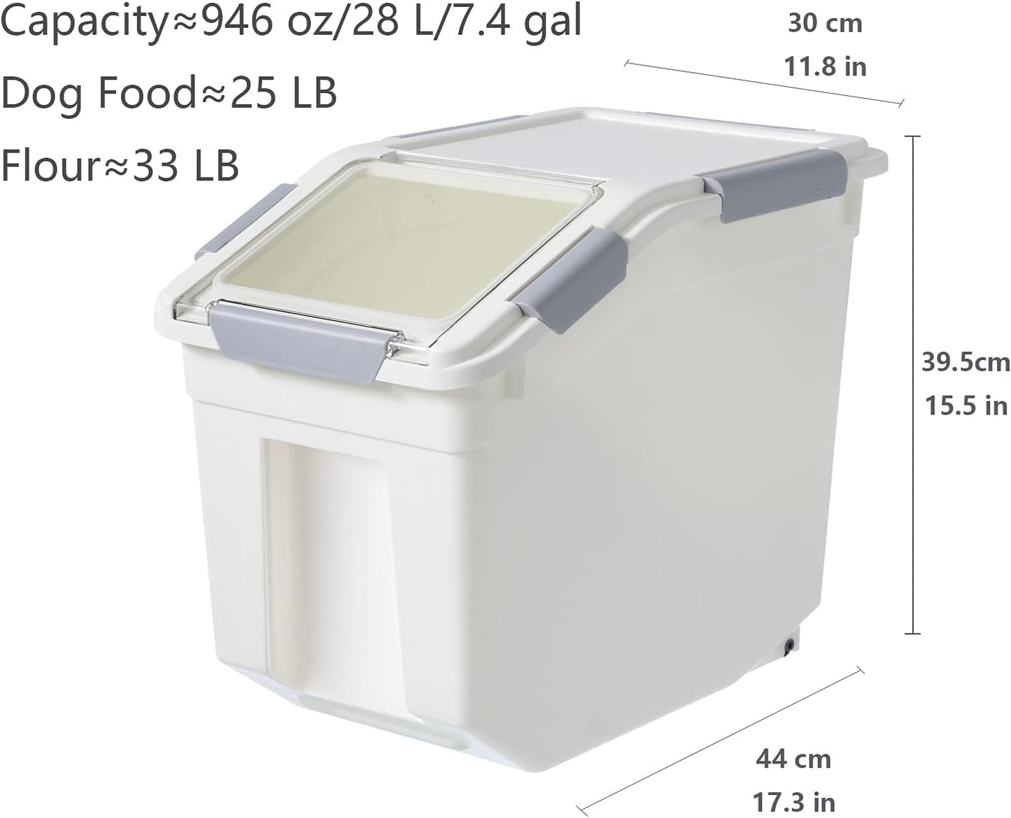2 Pack Dog Food Storage Container with Scoop,Large Airtight Pet Dog Food Bin,Container for Dog Treats Rice,Dog Cat Dry Food Bin,Baking Supplies,Flour,Rice,Kitchen Pantry Cereal(10 LB)