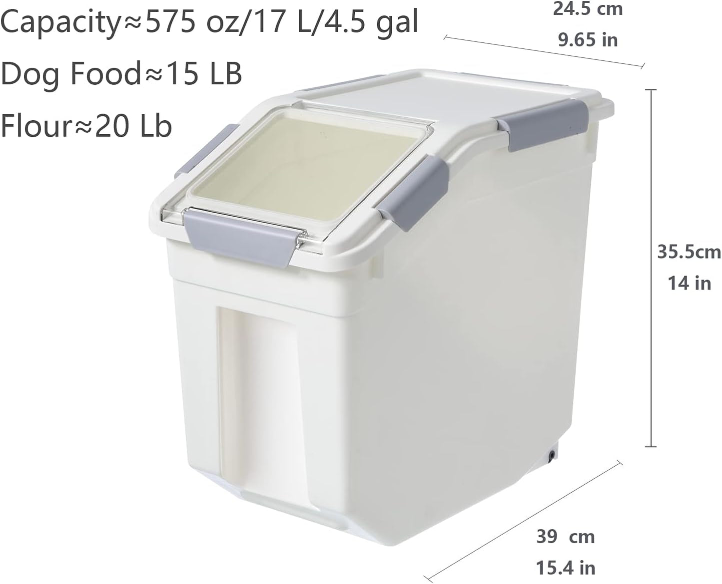 2 Pack Dog Food Storage Container with Scoop,Large Airtight Pet Dog Food Bin,Container for Dog Treats Rice,Dog Cat Dry Food Bin,Baking Supplies,Flour,Rice,Kitchen Pantry Cereal(10 LB)