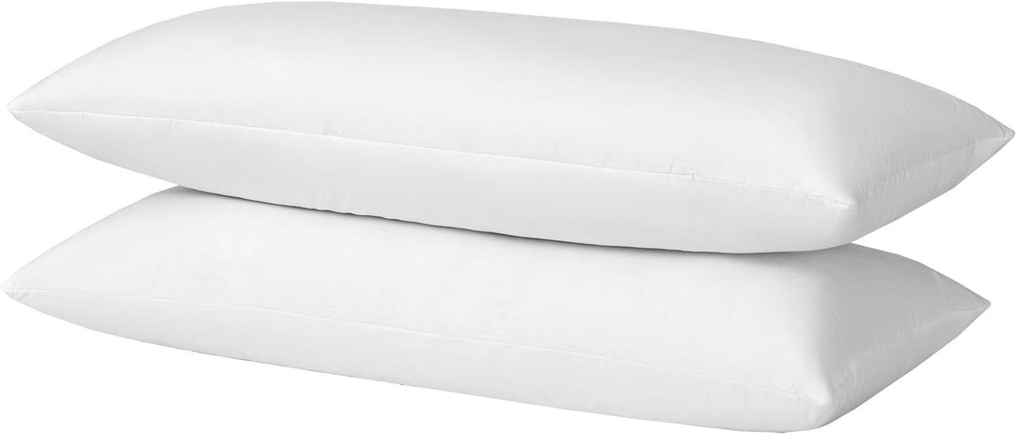22x22 Decorative Throw Pillow Inserts-Down Feather Pillow Inserts-Square-Cotton Fabric-Set of 2-White.