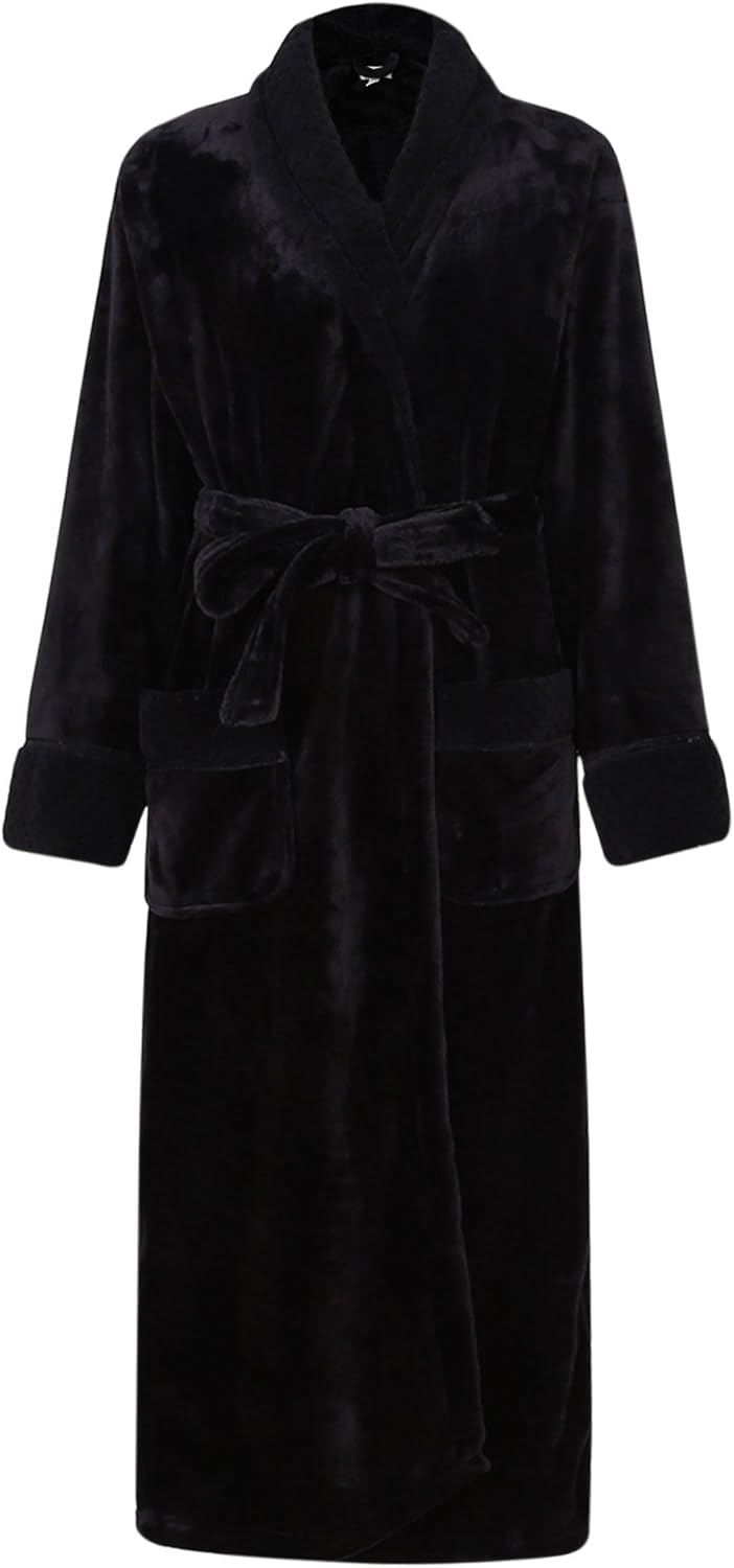 Women's Plush Soft Warm Fleece Bathrobe Robe
