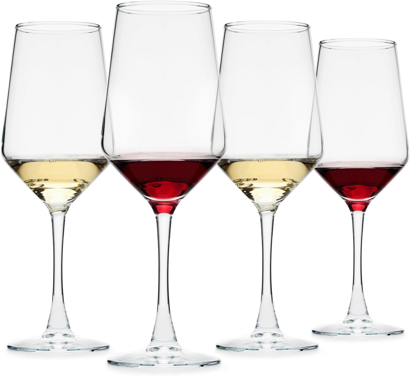 Wine Glasses Set of 12, 13.5oz Red & White Wine Glasses for Party, Long Stem Wine Glasses, Lead-free, Ideal Wine Accessories Gift (Clear)