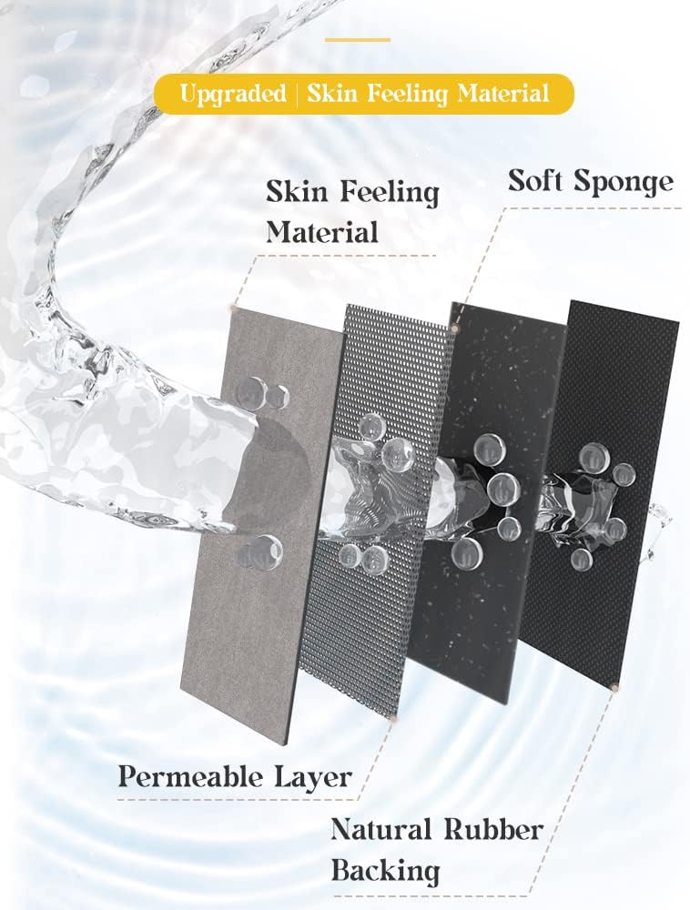 Bath Mat Rug-Rubber Backing Non Slip Quick Dry Absorbent Thin Bathroom Rugs Fit Under Door-Faux Suede Surface Bathroom Floor Mats-Shower Rug for in Front of Bathtub Shower Gray 24"X70"