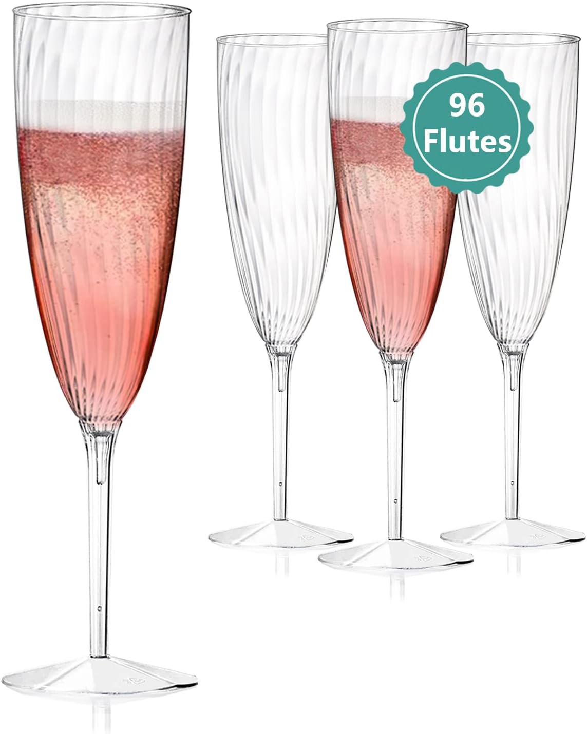Plastic Champagne Flutes, 36 PCS Clear Disposable Wine Glasses Reusable Plastic Cocktail Cups for Home Daily Life Party Birthday Wedding Toasting Drinking Champagne(6 oz)