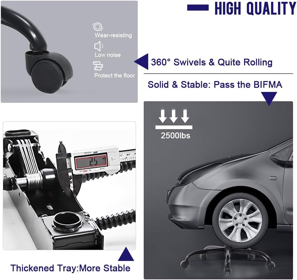 High-Back Gaming Chair PC Office Chair Computer Racing Chair PU Desk Task Chair Ergonomic Executive Swivel Rolling Chair with Lumbar Support for Back Pain Women, Men,White
