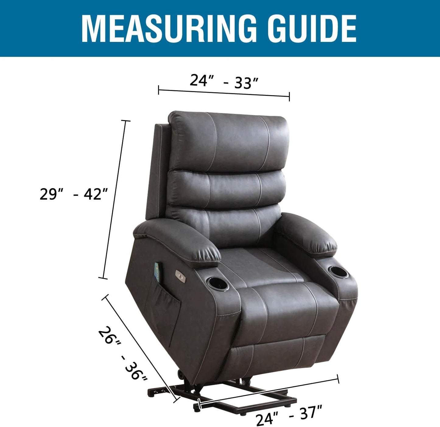 Rich Velvet Stretch Recliner Slipcovers 1 Piece Electric Power Lift Recliner Chair Cover Fitted Standard Large Power Lift Recliner with Side Pocket, Soft and Thick (Single Seat, Camel)