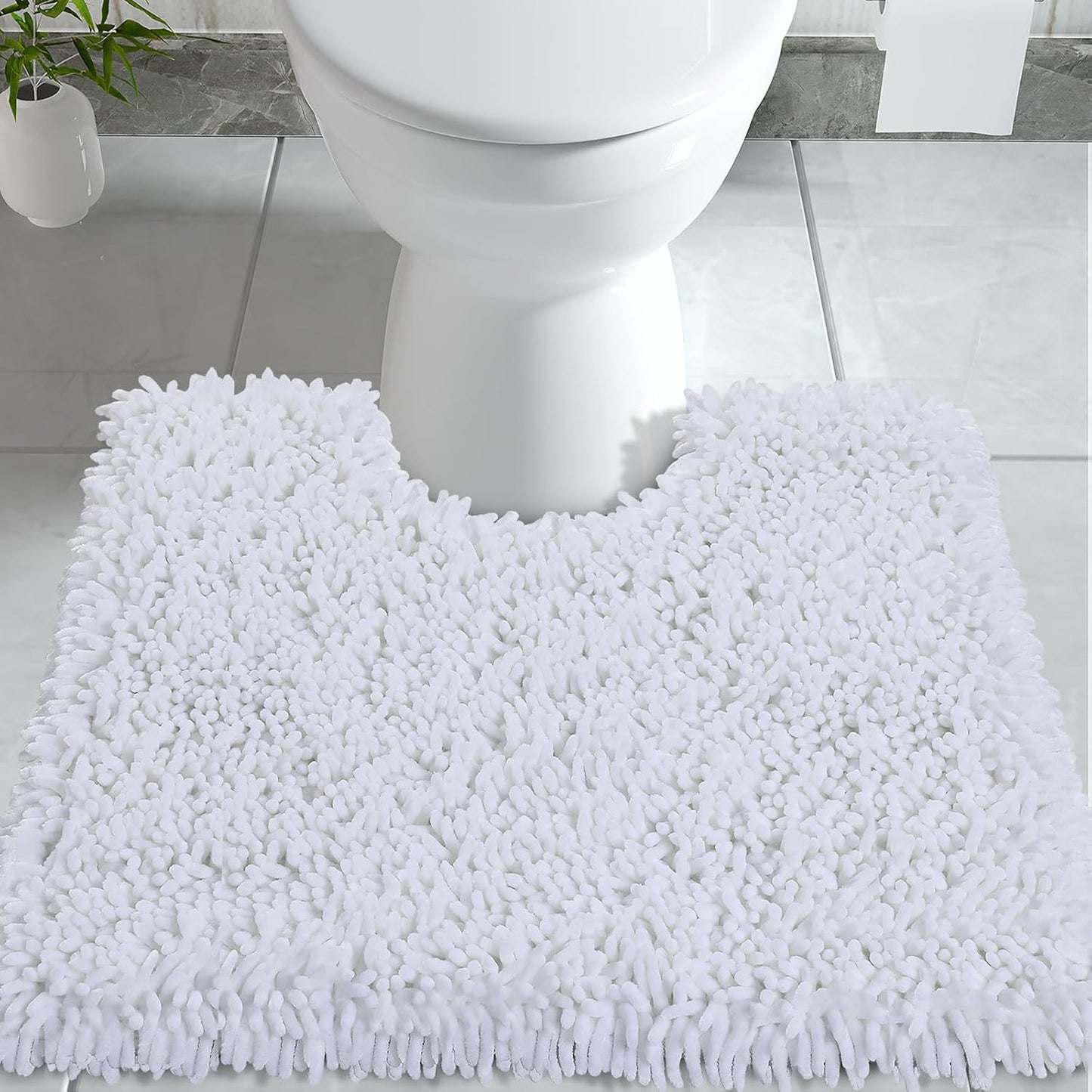 Bath Mats for Bathroom 36 x 24, Soft Shaggy Large Size Water Absorbent Bath Rug, Non-Slip, Machine Washable Quick Dry Shower Rug, Microfiber Thick Mat for Bathroom Floor/Tub, Black