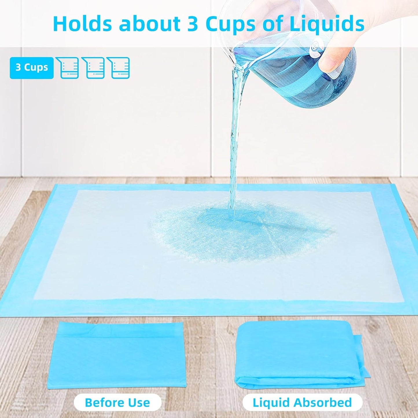 Super Absorbent Waterproof Dog and Puppy Pet Training Pad, Housebreaking Pet Pad,Blue (30"X36"(100PCS))
