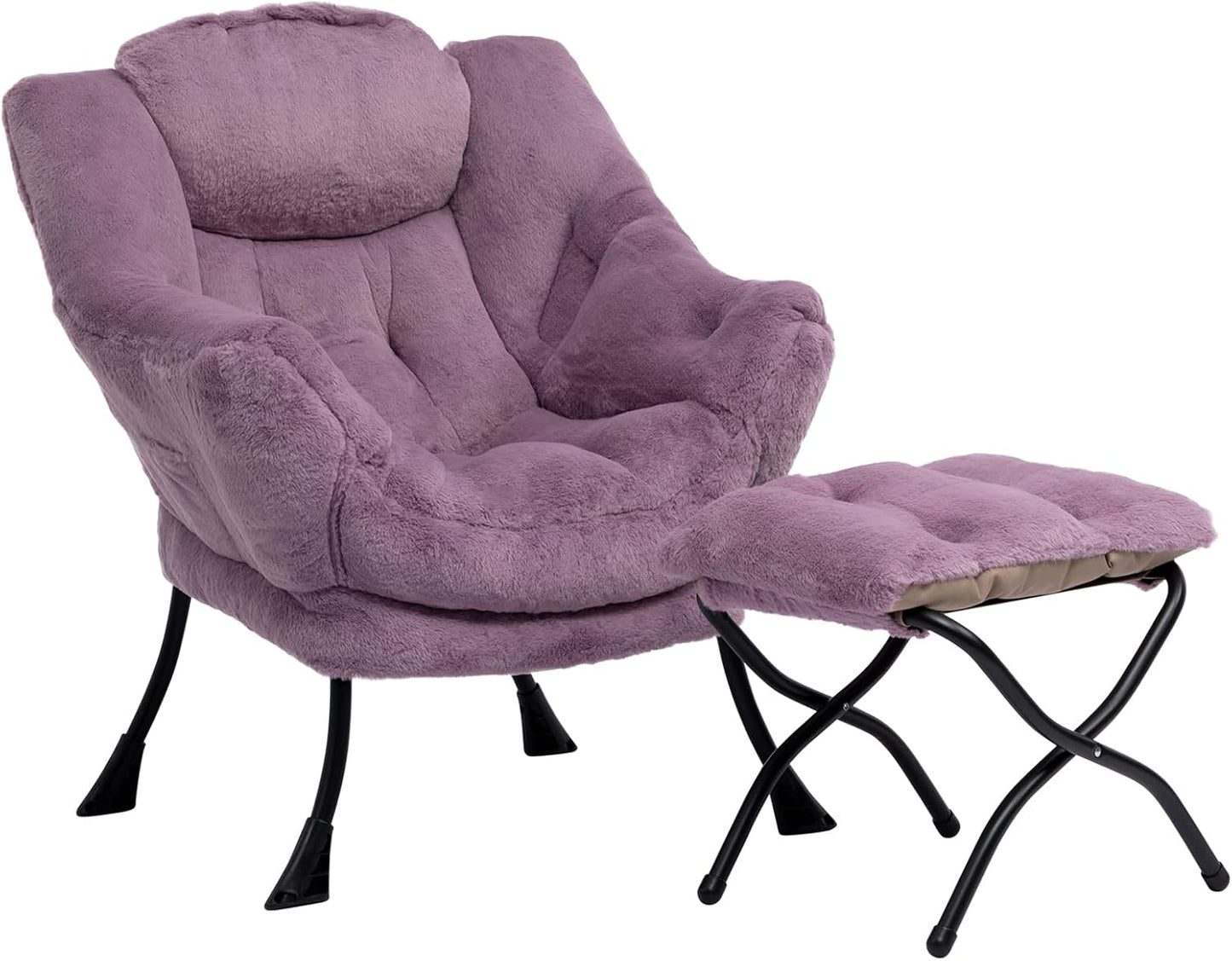 Fabric Large Lazy Chair for Living Room Accent Reading Chair Cozy Lounge Chair with Armrest Leisure Sofa Chair for Bedroom, Dorm, Dark Grey