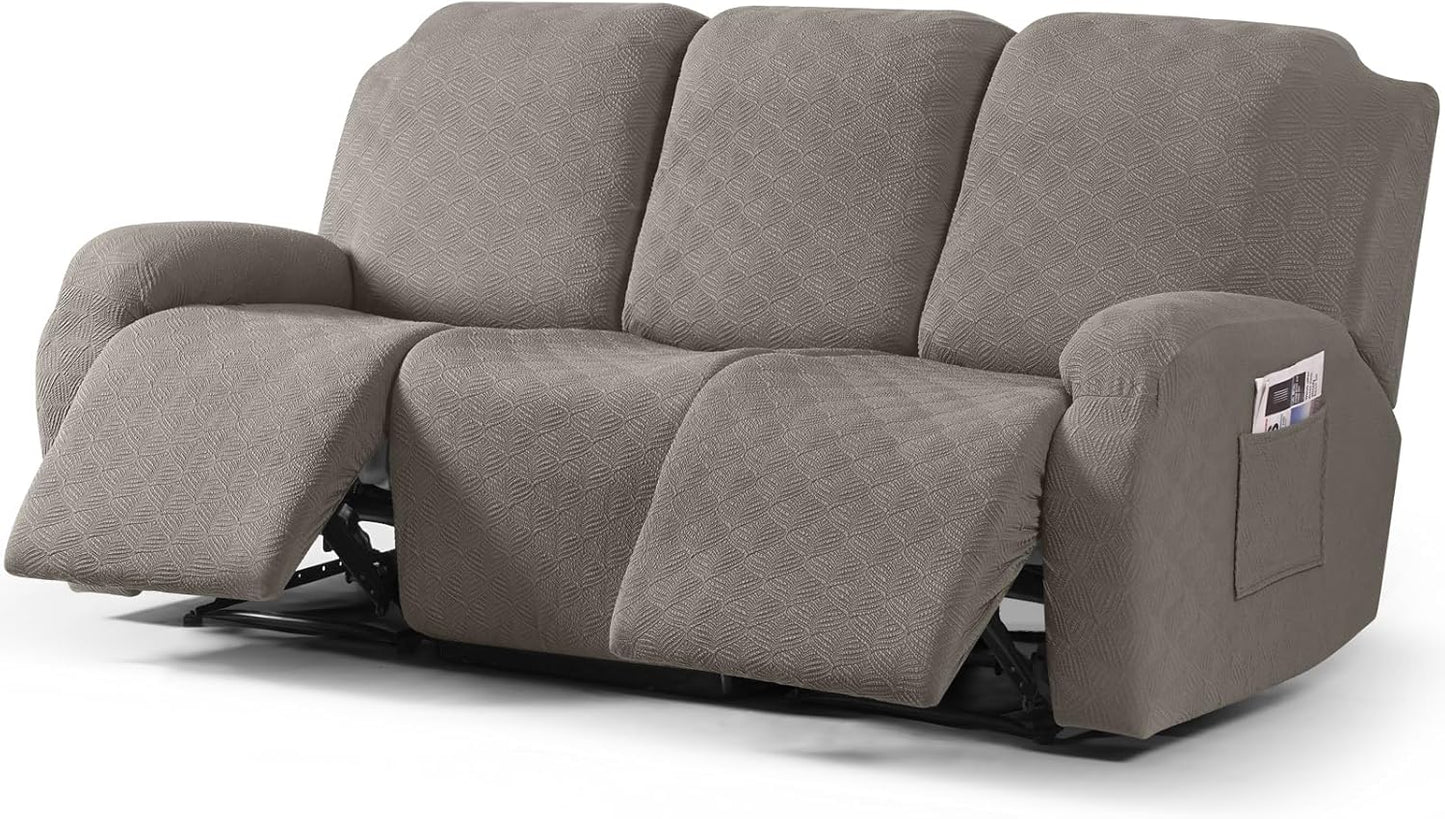 Recliner Covers Recliner Chair Covers Reclining Couch Covers Sofa Slipcovers Stretch Soft Washable (Single-Seater, Cream)