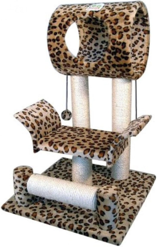 Cat Tree Condo House, 18W x 17.5L x 28H Inches, Leopard
